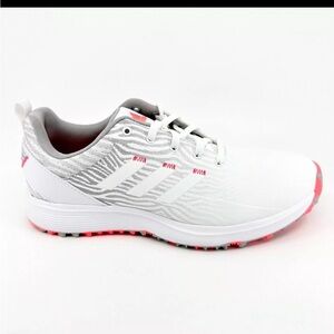 Adidas SZG SL White Pink Womens Waterproof Spikeless Golf Shoes GZ3912